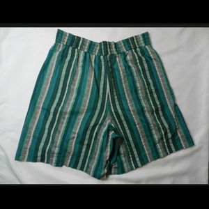 Liz Sport Size L vintage 90's women's green striped mom shorts